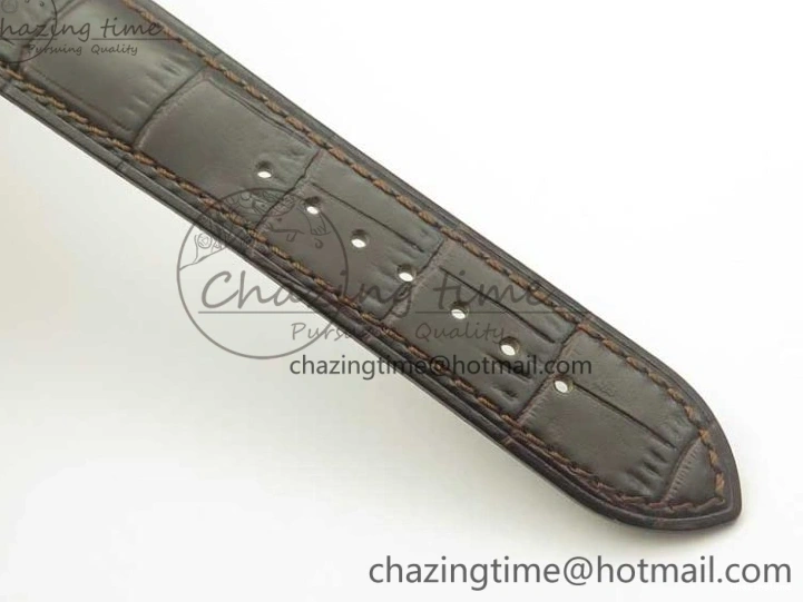 0507 Practical De Ville RG MKF 1:1 Best Edition Silver Dial RG Markers on Brown Leather Strap MIYOTA 9015 V 8049